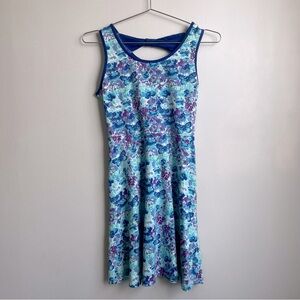 Blue & Purple Butterfly Tank Dress